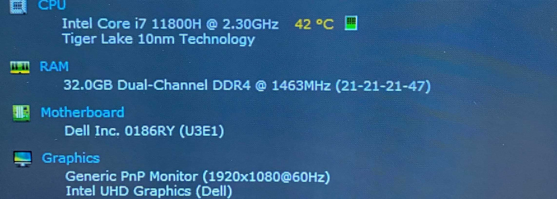 Dell Precision 7560 i7-11800H RTX A3000 6GB GPU 32GB RAM 512GB SSD  Lap200