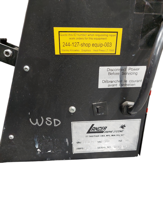 Lancer LT 1500 T-Shirt Iron Press  =