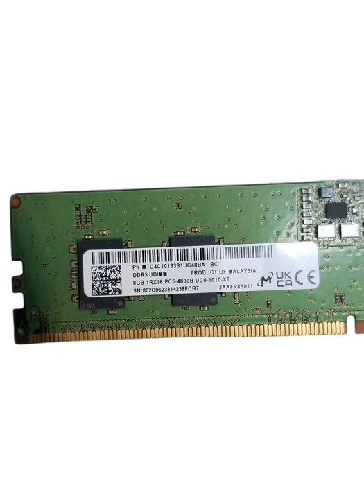 DDR5 UDIMM 8GB 1RX16 PC5-4800B-UC0-1010-XT
