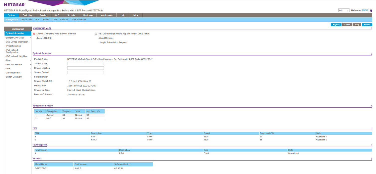 NETGEAR 48-Port Gigabit PoE+ Managed Switch with 4 SFP Ports (GS752TPv2)