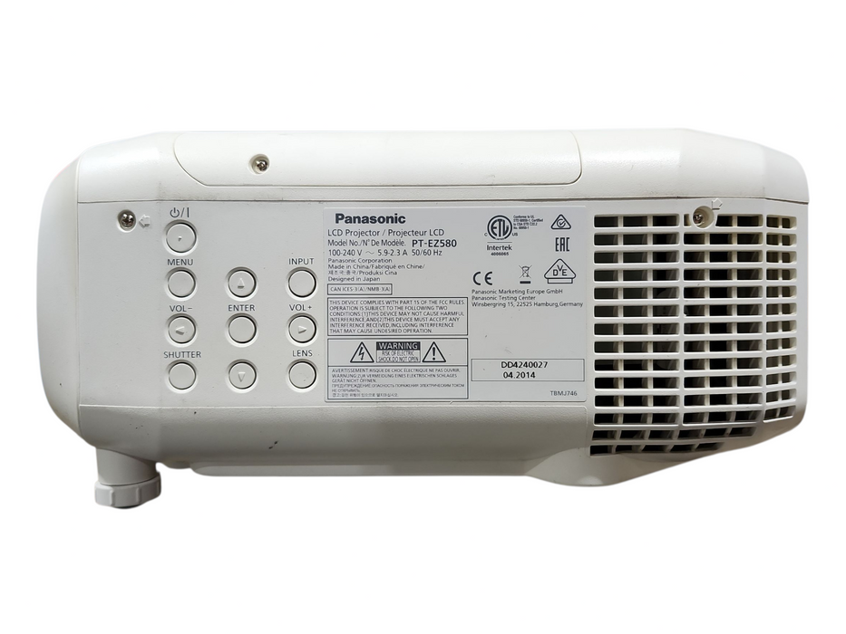 Panasonic PT-EZ580 LCD Projector, No Remote, READ