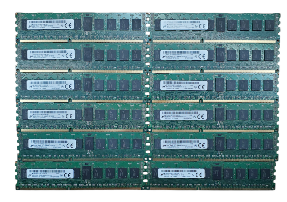 Lot 12x Micron 8GB 1RX4 PC3-14900R | DDR3 | Server RAM