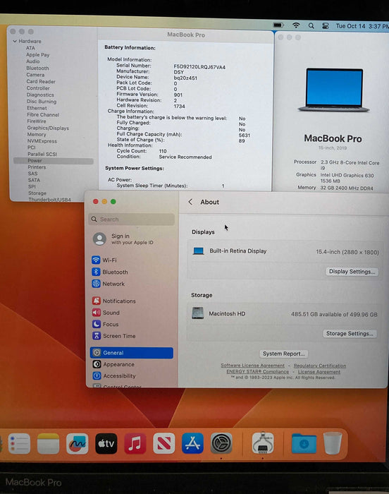 Apple MacBook Pro 16" 2019 i9-9880H Radeon Pro 560X 32GB RAM 512GB SSD READ