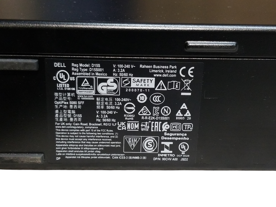 Dell OptiPlex 5080 SFF Intel i5-10500 CPU 3.10GHz 8GB RAM No HDD Q