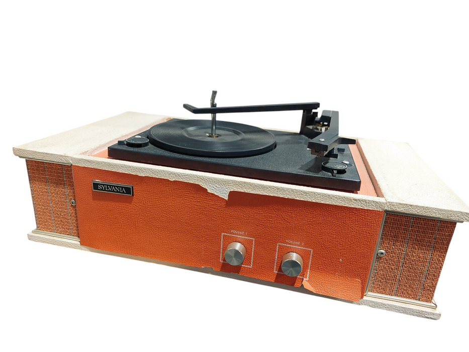 Vintage Sylvania Record Player with Sound 16 33 45 78  =