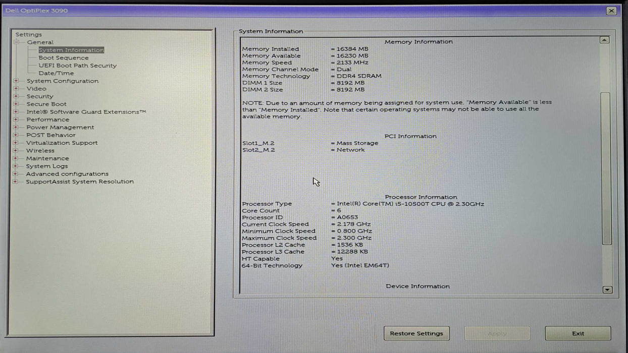 Dell OptiPlex 3090 Micro | Intel Core i5-10500T, 16GB DDR4, 256GB NVMe, Wi-Fi )