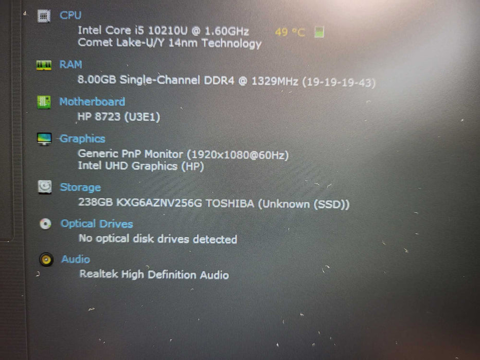 HP EliteBook 830 G7 4-Core i5-10210U 8GB 256GB NVMe READ $ Lap200