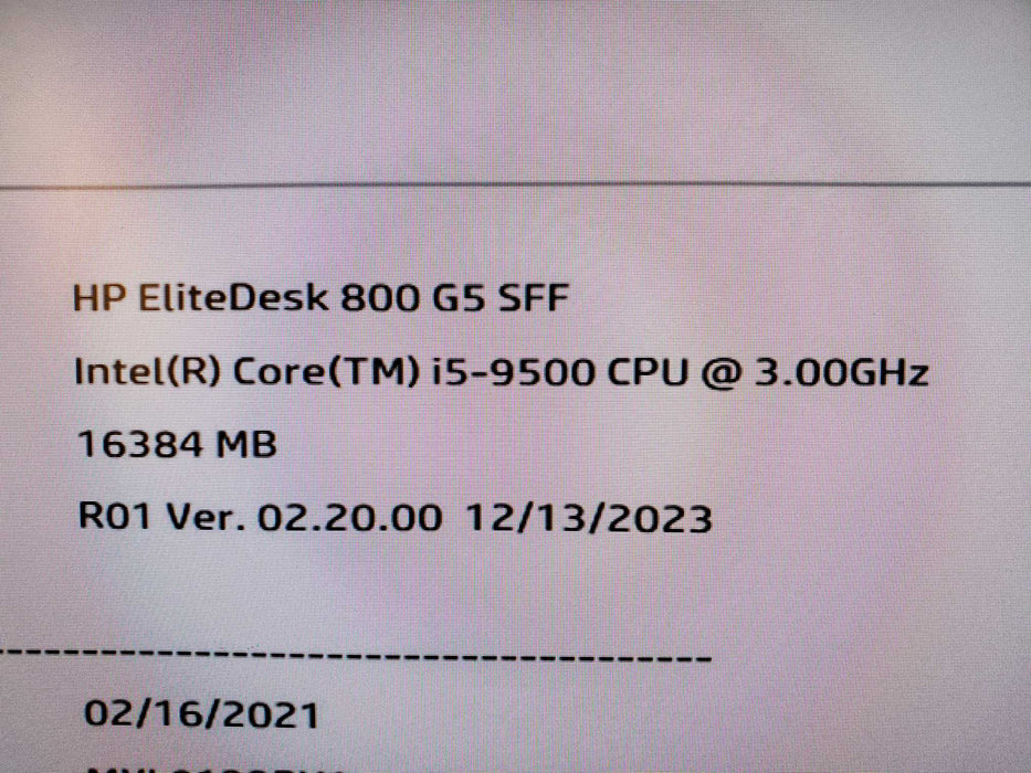 HP EliteDesk 800 G5 SFF PC i5-9500 16GB RAM INTEL 2TB SSD DC P3600 NO OS