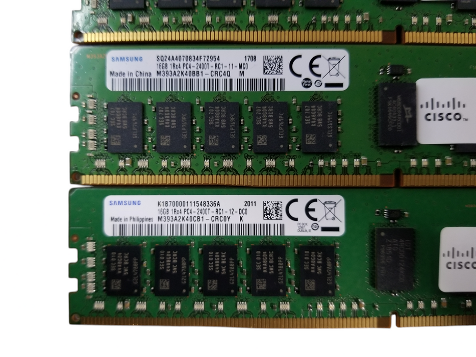 Samsung 64GB Bundle (4x16GB) 1Rx4 PC4-2400T-RC1-11/12 DDR4 Server RAM Q