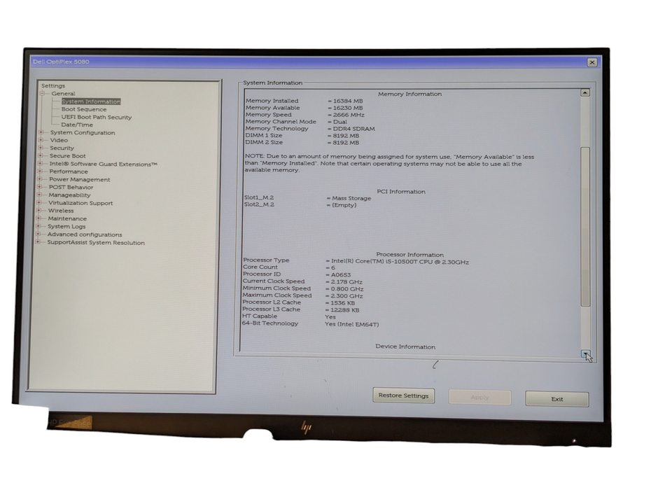 DELL OptiPlex 5080 micro Intel Core i5-10500T 16GB RAM 256GB NVMe SSD  -