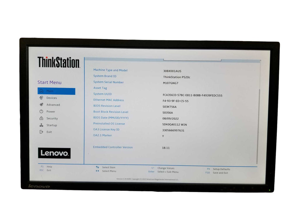 Lenovo ThinkStation P520c Xeon W-2123 3.60GHz 16GB DDR4 P2000 NoHDD