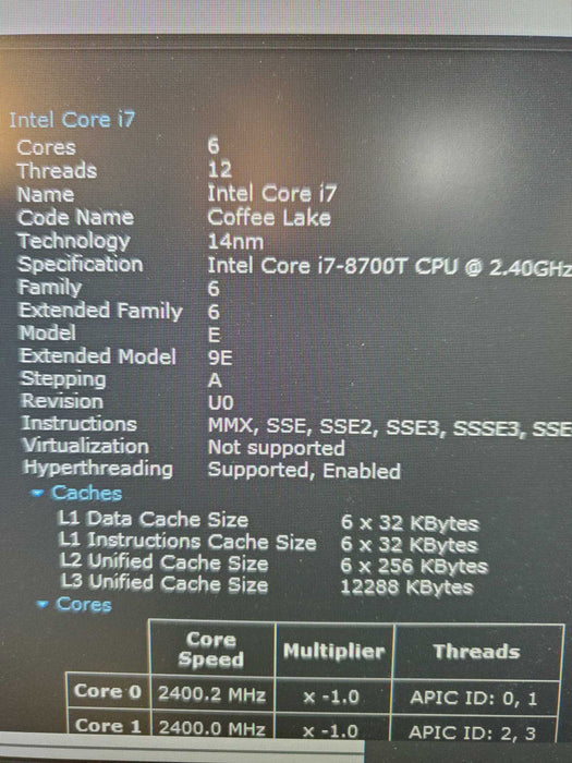 HP ProDesk 600 G4 Mini Desktop | i7-8700T 2.1GHz | 16GB | 256GB SSD