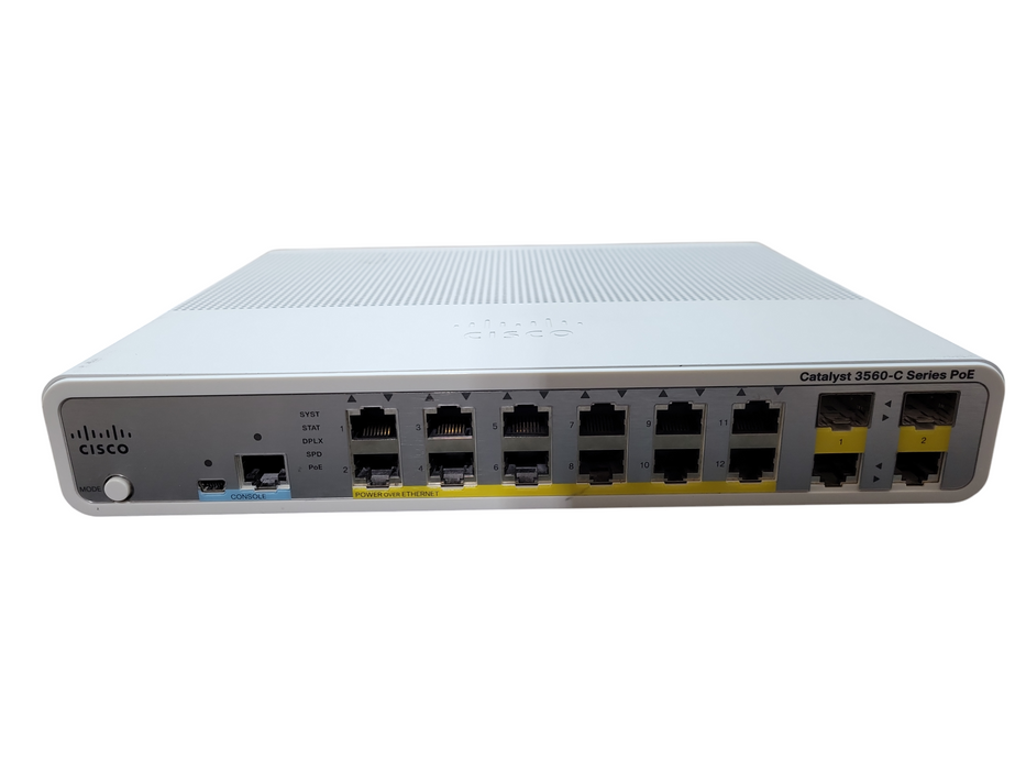 CISCO Catalyst WS-C3560C-12PC-S PoE+ Managed Ethernet Network Switch !