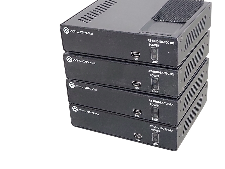 Lot of 4x Atlona AT-UHD-EX-70C-RX HD BaseT HDMI Receiver 4K UHD over CAT  _