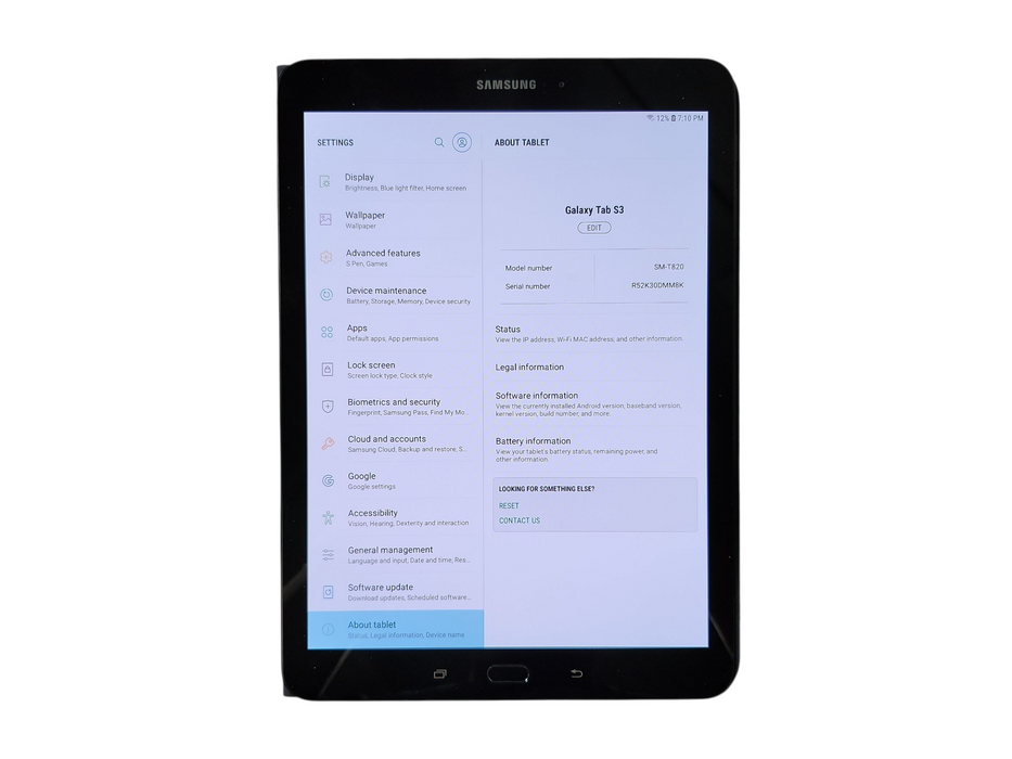 Samsung Galaxy Tab S3 [SM-T820] 32GB Wi-Fi 9.7" Black Q%