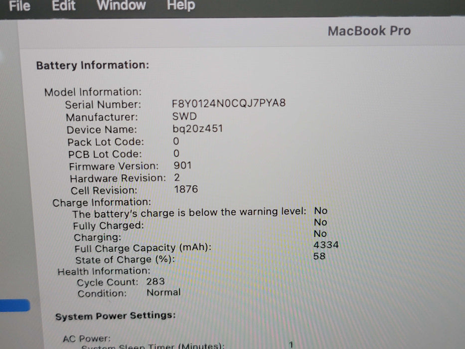 Apple Macbook Pro 2018 13" 4-Core i5-8259U @ 2.3GHz 8GB DDR3 250GB SSD (
