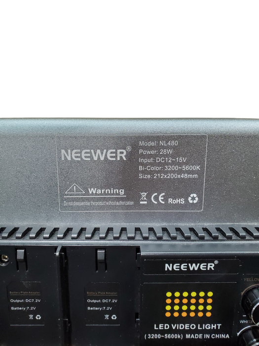 Neewer NL480 Dimmable Bi Color Studio LED Video Light Panel
