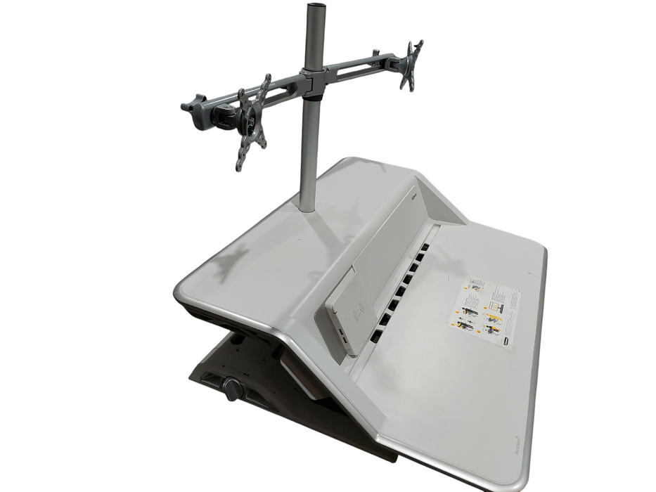 Fellows otus DX White ( ESI) CRC 80905 Sit & Stand Rising Desk Dual Monitor =