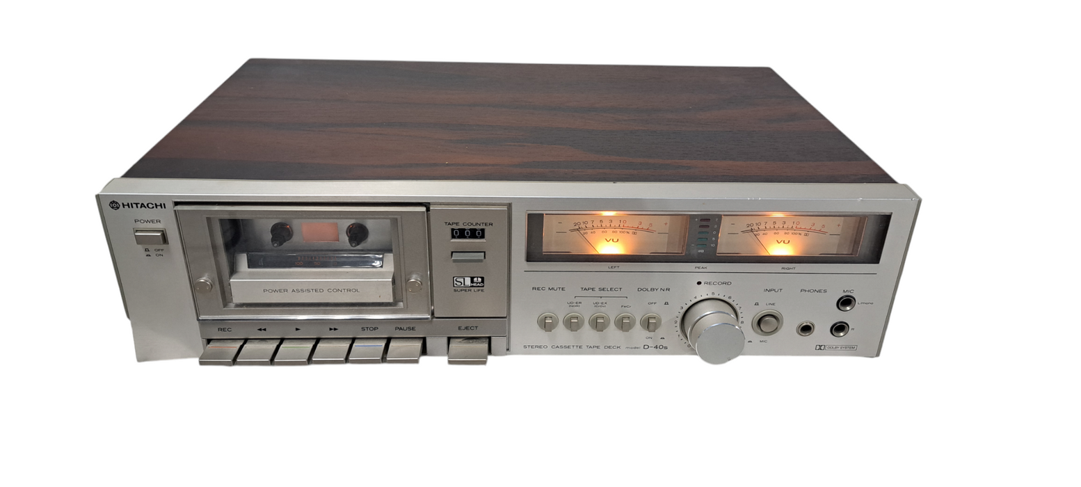 Vintage HITACHI D-40S Stereo Cassette Tape Deck | READ