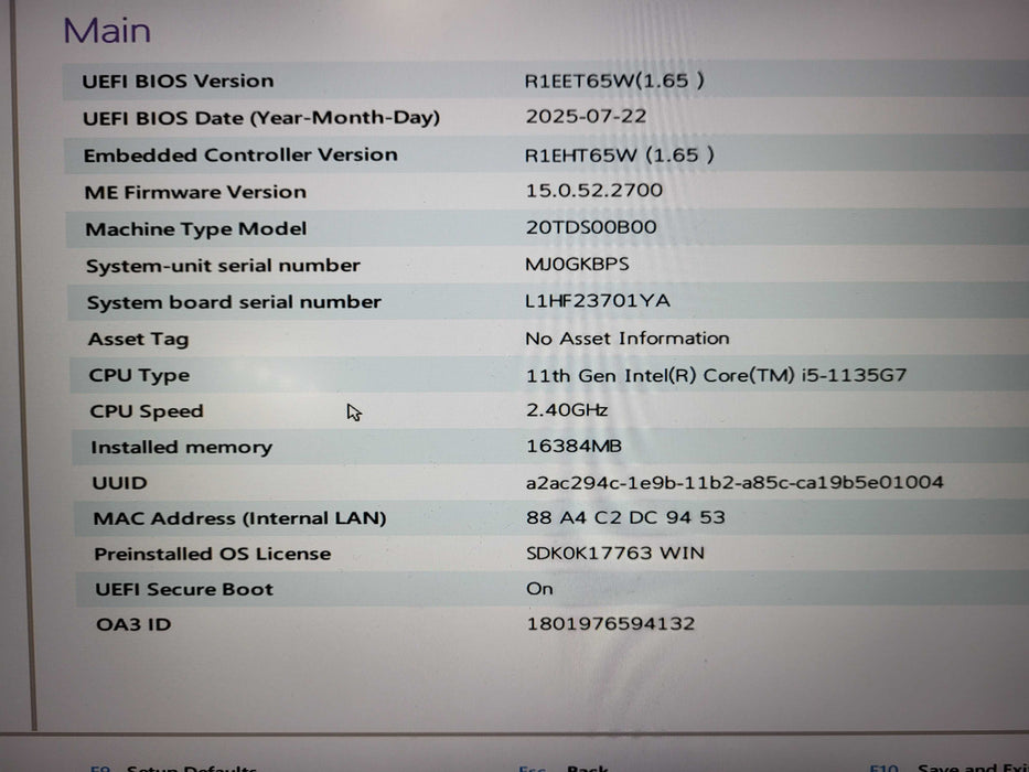 Lenovo ThinkPad E15 Gen 2, i5-1135G7 2.40GHz, 16GB DDR4, 256GB NVMe, 65W AC $ Lap200