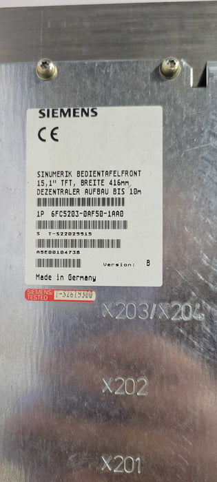 Siemens 1P 6FC5203-0AF50-1AA0 15,1" TFT Operator Panelfront, READ _