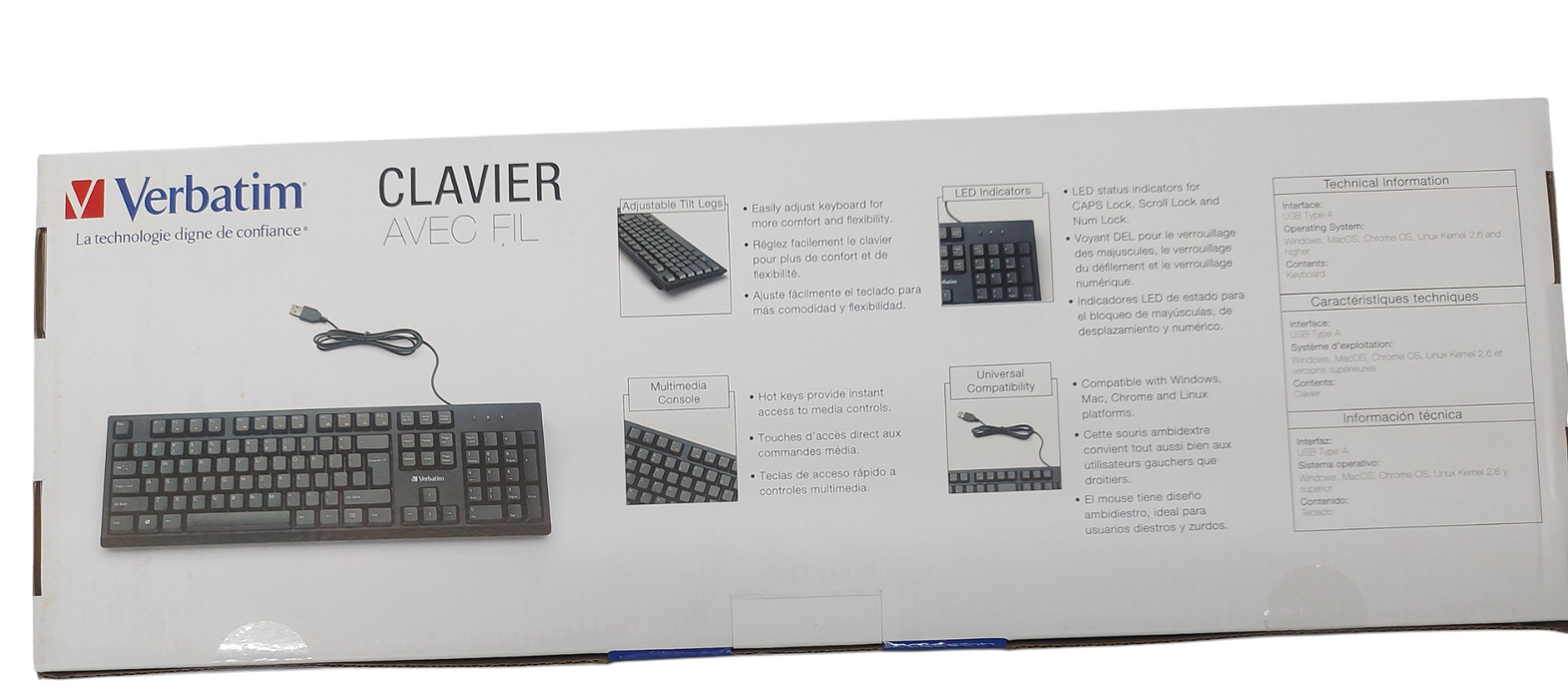 Lot 4x - Verbatim Wired Keyboard