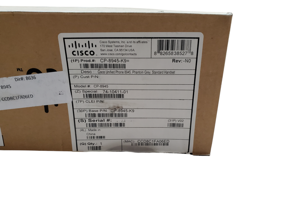 Cisco Unified Phone 8945 | Standard Handset | CP-8945-K9 | New Open Box