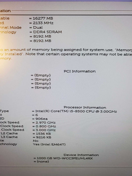 Dell OptiPlex 3070 SFF, i5-8500 2.90GHz, 16GB DDR4, 1TBHDD NO OS