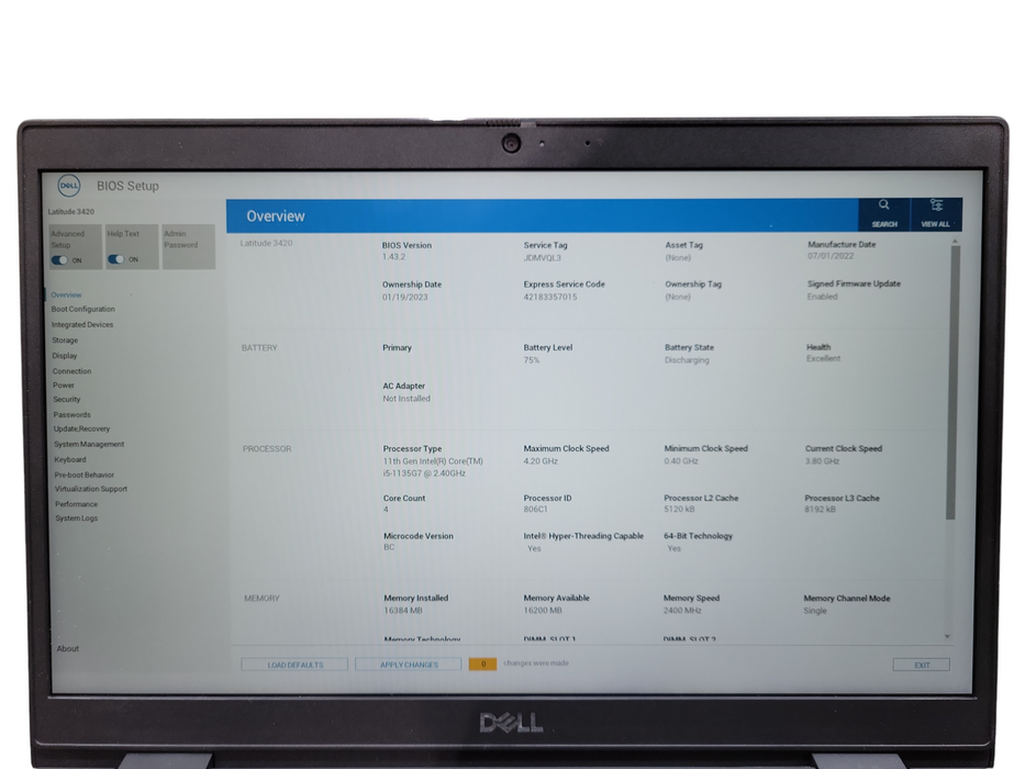 Dell Latitude 3420 i5-1145G7 @2.60GHz | 16GB DDR4 | 256GB NVMe READ ! Lap200