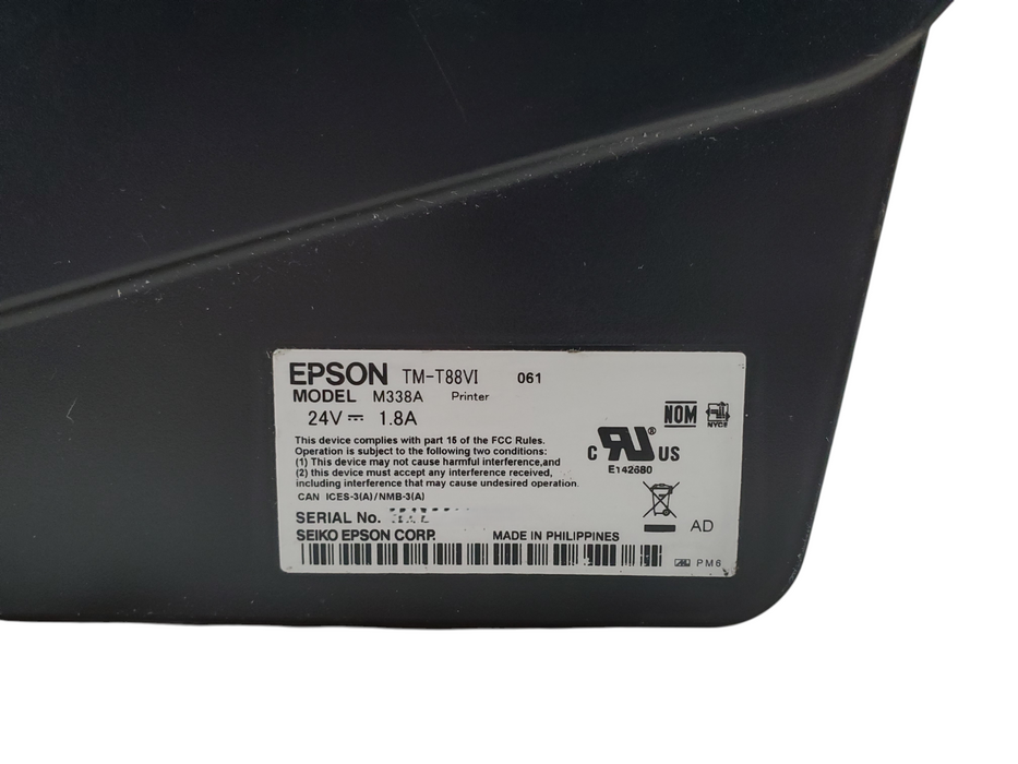 Epson TM-T88VI POS Thermal Receipt Printer - M338A Q