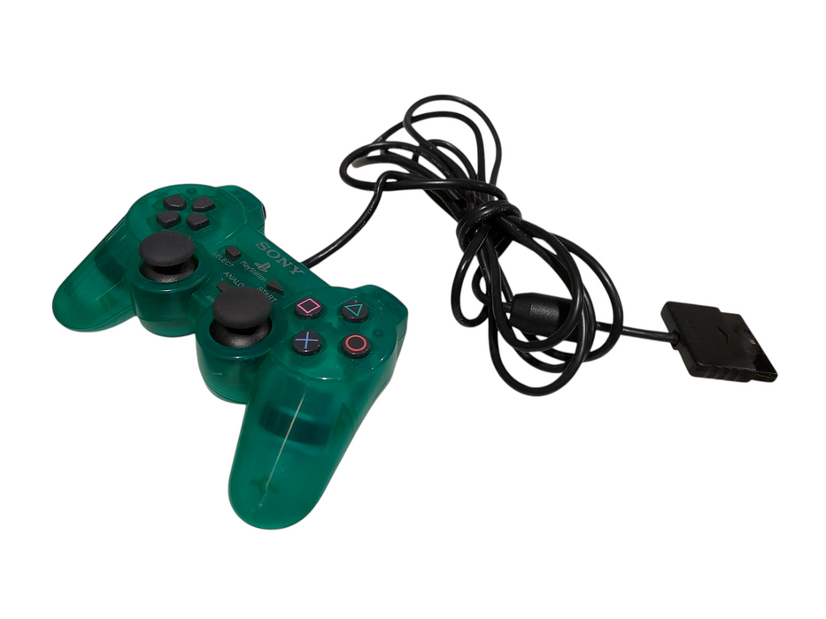 Emerald Green Clear PS2 Analog Controller Dualshock Wired SCPH-10010 =