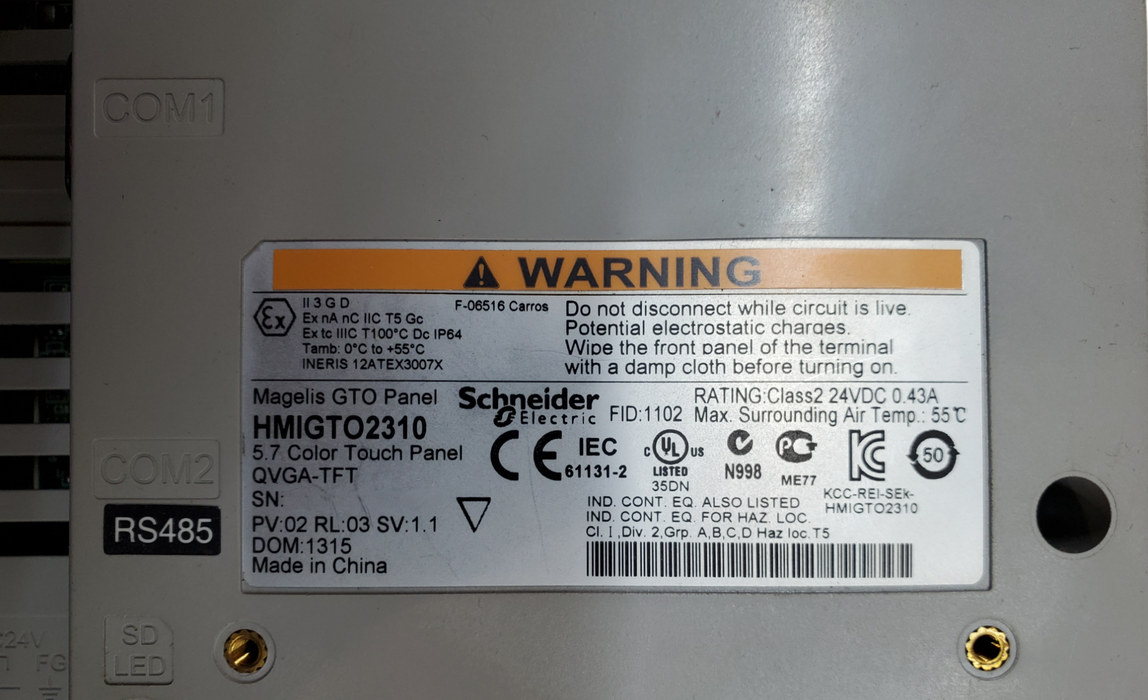 Schneider Electric HMIGTO2310 M.7 Color Touch Panel *READ*