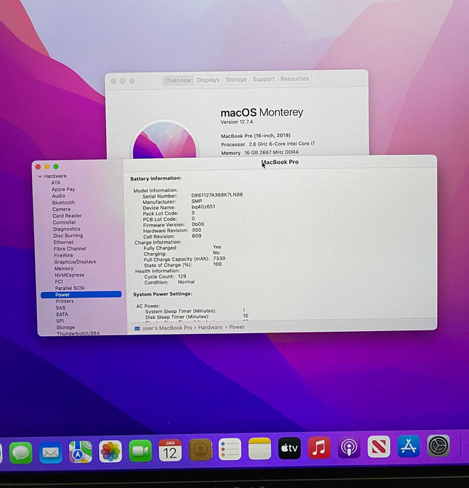 Apple MacBook Pro 16 2019 i7-9750H Radeon Pro 5300M 16GB RAM 512GB SSD READ