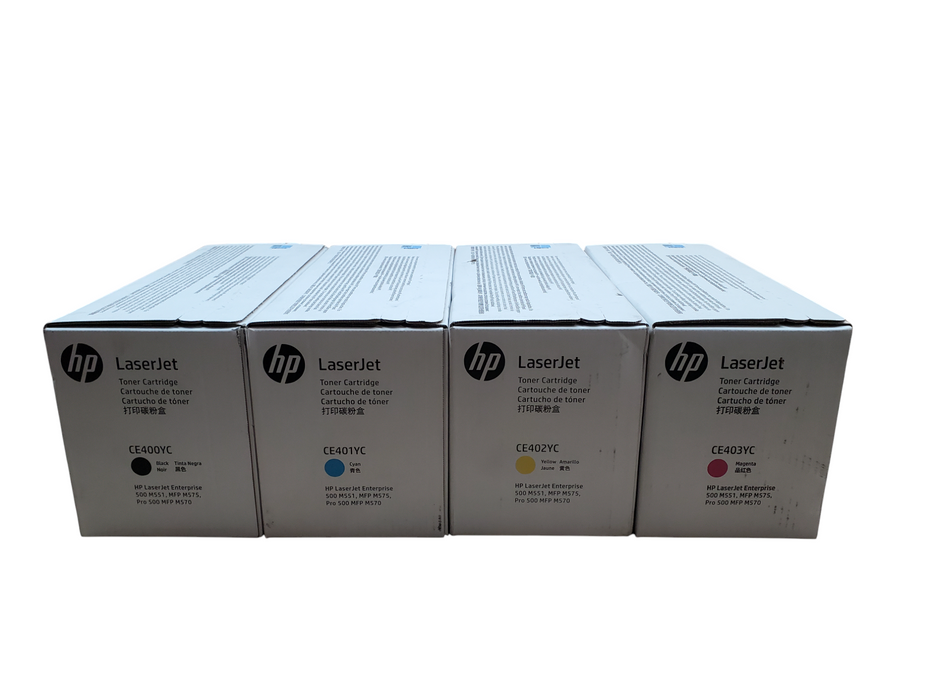 Lot 4x HP LaserJet Toner CE400YC, CE401YC, CE402YC, CE403YC - New
