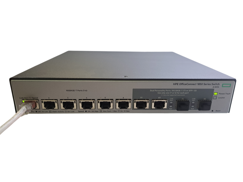 HPE OfficeConnect Switch 1850-6XGT 2XGT/SFP+ JL169A | 6-Port 10GBase-T )