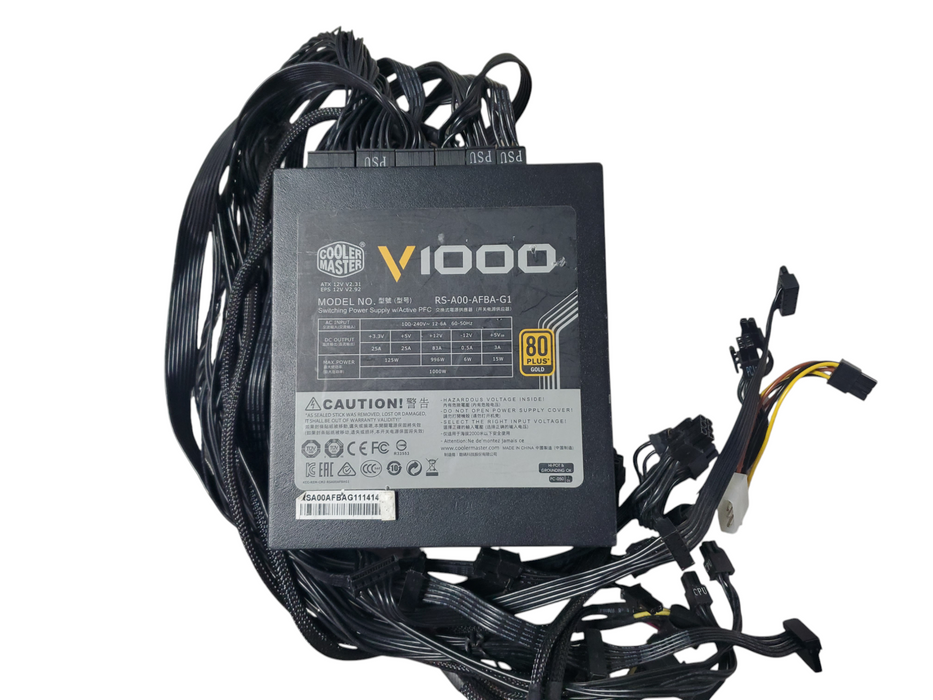 1000 Watt Cooler Master Modular Power Supply V1000 RS-A00-AFBA-G1
