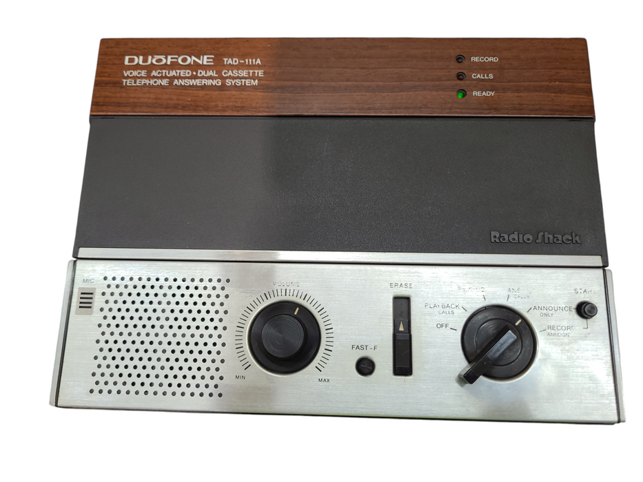 Radio Shack Duofone TAD-111A Dual Cassette Telephone Answering System