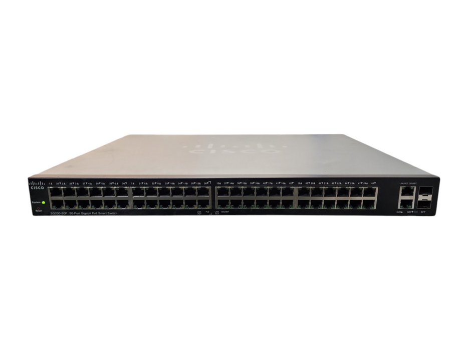 Cisco SG200-50P, 50-Port Gigabit PoE Smart Network Switch, 2x SFP