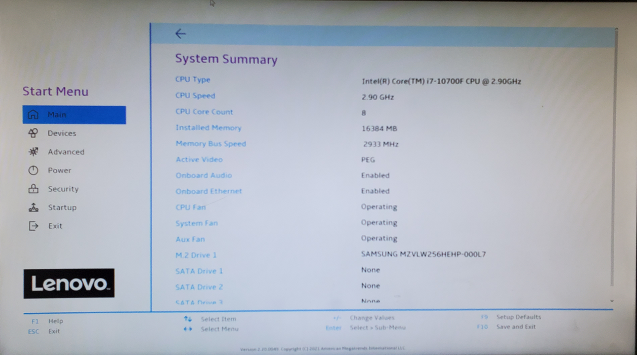 Lenovo IdeaCentre C5-14IMB05 - Core i7-10700F 16GB DDR4 RTX 2060 256GB NVMe