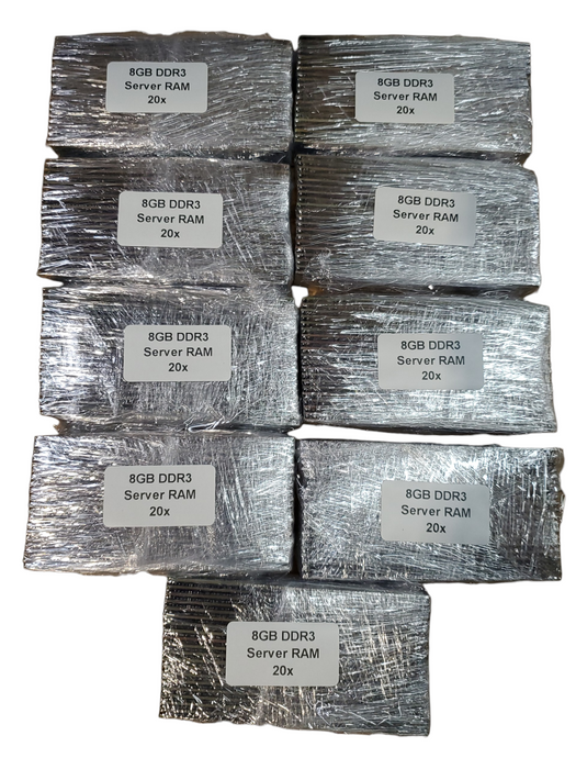 Lot of 180x, Assorted 8GB DDR3 Server RAM