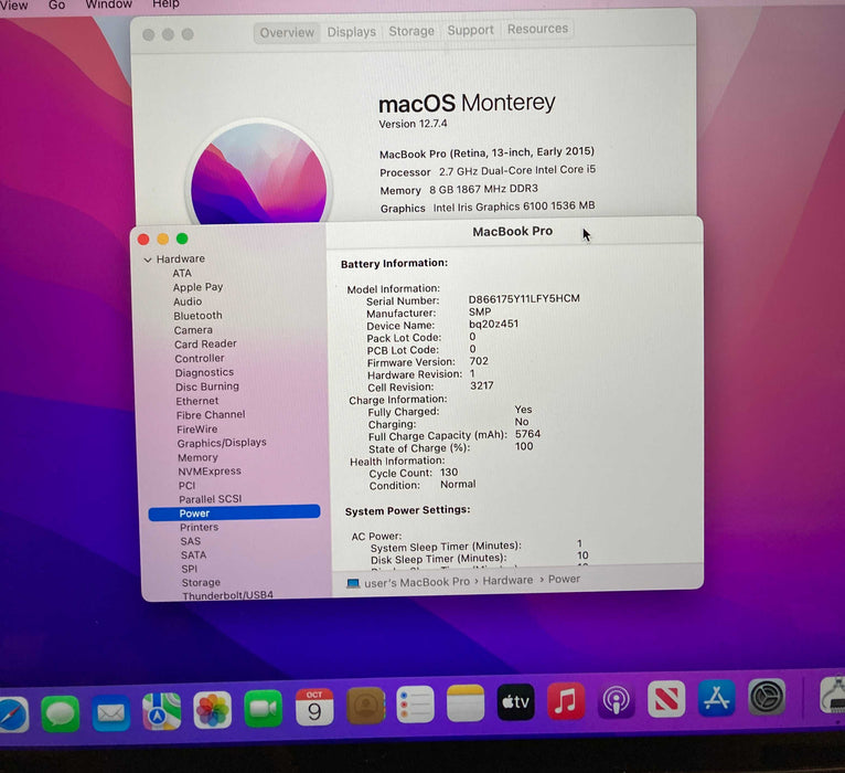 Apple MacBook Pro 13" Early 2015 i5-5257U 8GB RAM 128GB SSD READ