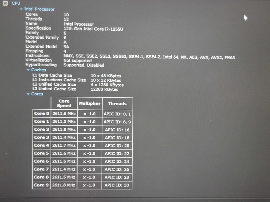 Dell Latitude 5430 i7-1255U 16GB RAM 256GB NVMe β Lap200