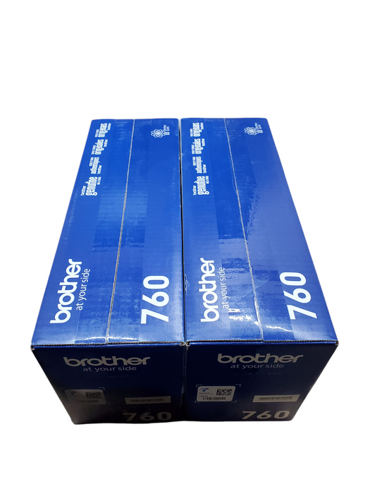 Lot 2x Brother Genuine Cartridge TN760 High Yield Black Toner - New