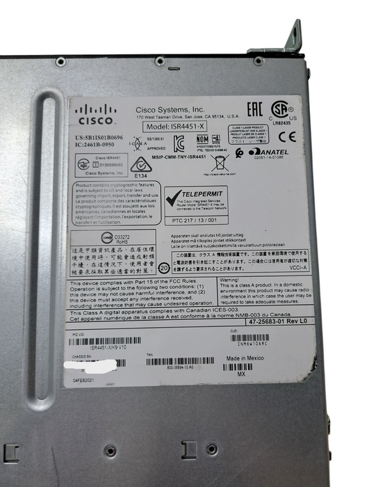 Cisco ISR4451-X/K9 V10 | ISR 4451 Series Integrated Services Router Q
