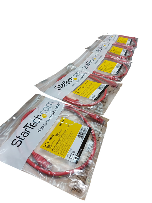 Lot 5x Startech Cat 6 Cables Snagless ETL Verified Red Q