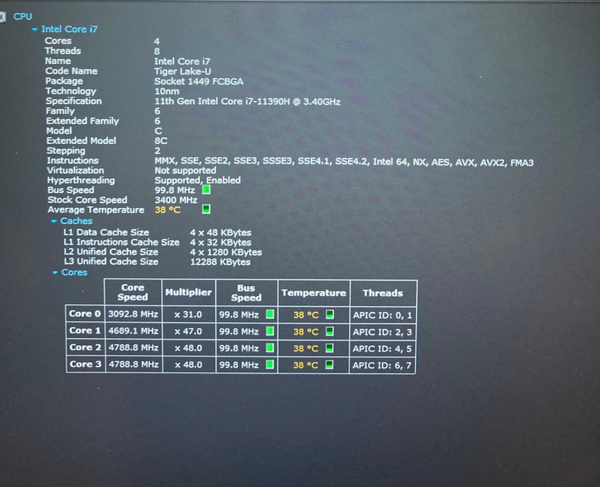 Dell Vostro 15 5510 Core i7-11390H@3.4GHz 16GB RAM 256GB SSD  Lap200