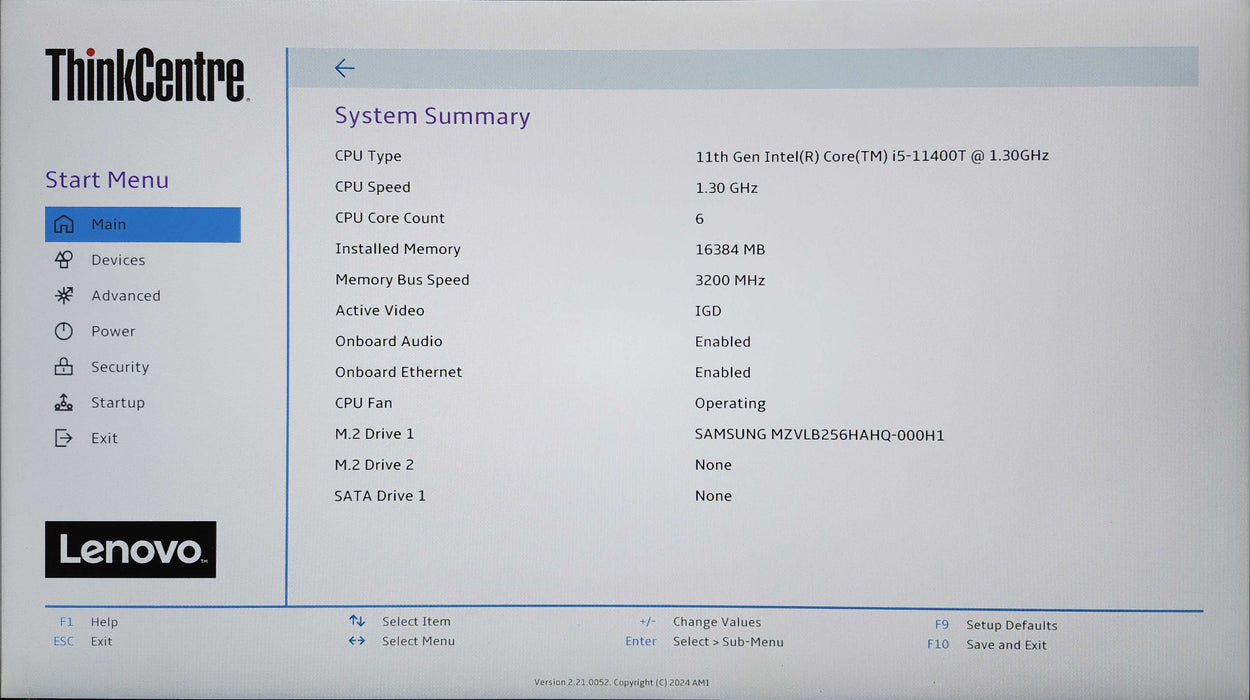 Lenovo ThinkCentre M70q Gen 2, i5-11400T, 16GB DDR4, 256GB NVMe, 90W AC