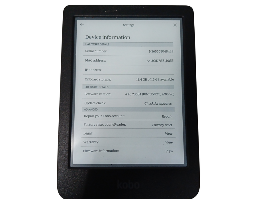 Kobo Clara BW - 16GB - Black [N365B] E-Reader