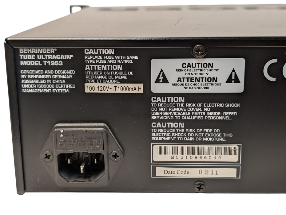 Behringer Tube Ultragain Vacuum Tube High-Precision Mic / Line Preamp T1953 -