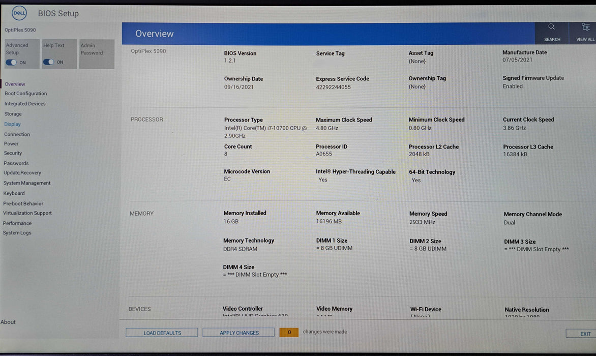 Dell OptiPlex 5090 SFF | Intel Core i7-10700 @2.9GHz, 16GB DDR4, 512GB NVMe )